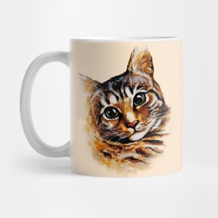 Stray Cat Portrait Watercolor Artwork Mug